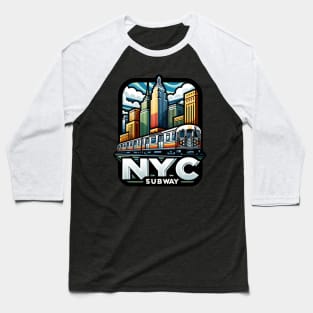 New York Subway NYC Subway Train Baseball T-Shirt